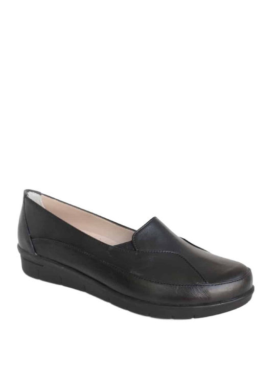 Manlisa Leather Women's Moccasins in Black Color