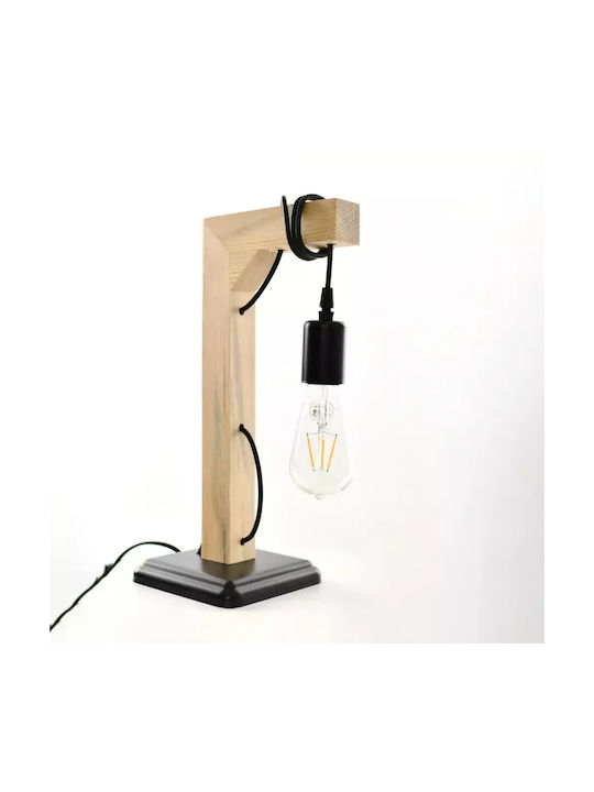 Table Decorative Lamp with Socket for Bulb E27 Black