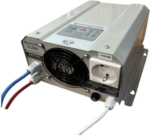 Techno Gamma SineUPS S1200 Pure Sine Wave Inverter Power 1200W with Nominal Input Voltage 24V Single Phase 12-S1200