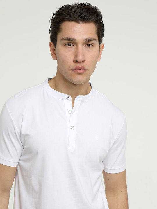 Yolofashion Men's Short Sleeve Blouse Polo White