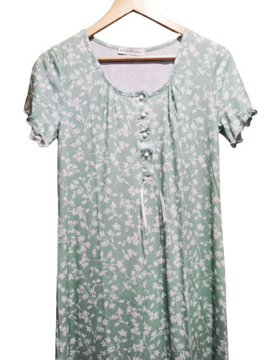 Lingerie Boutique Winter Women's Nightdress Green.