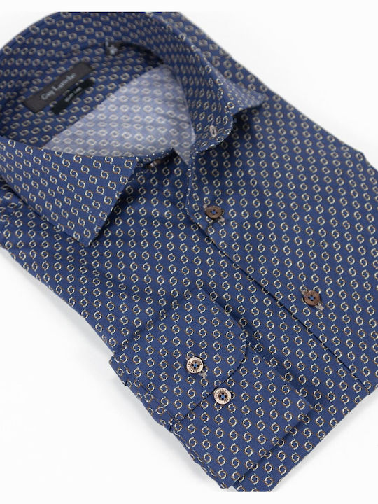 Long-sleeved Cotton Shirt Blue