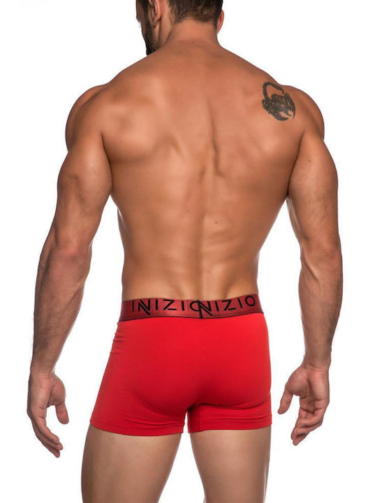 Inizio Herren Boxershorts Red mit Mustern 1Packung