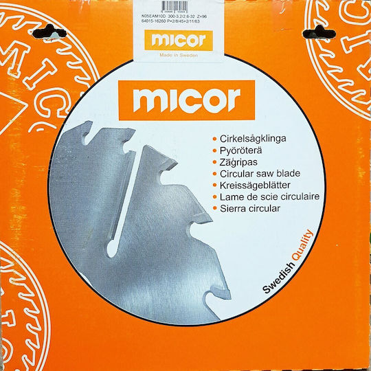 Micor Micor 450/144χ40χ4 Micor Sweden Δίσκος Κοπής Αλουμινίου