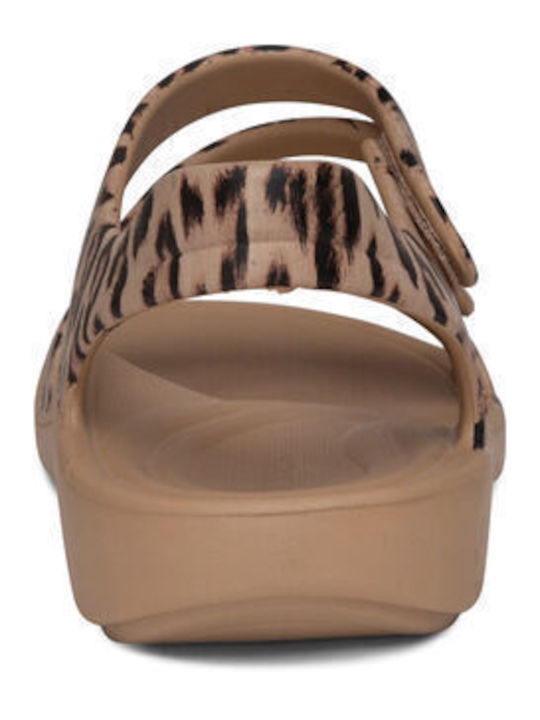 Women's Flat Sandals Sporty in Brown Color