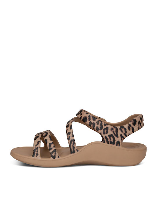 Women's Flat Sandals Sporty in Brown Color