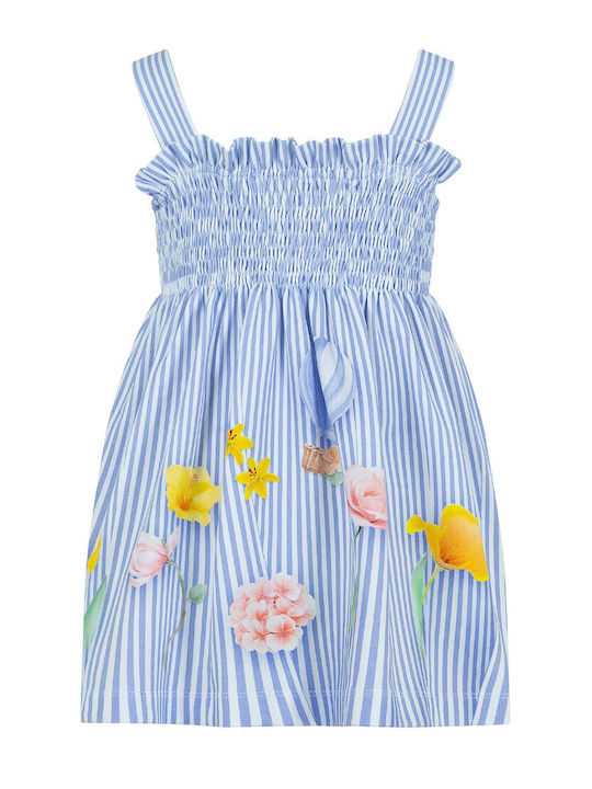 Lapin Kids Dress Striped Sleeveless Light Blue