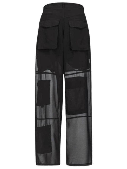 Pinko Damen Stoff Hose Schwarz