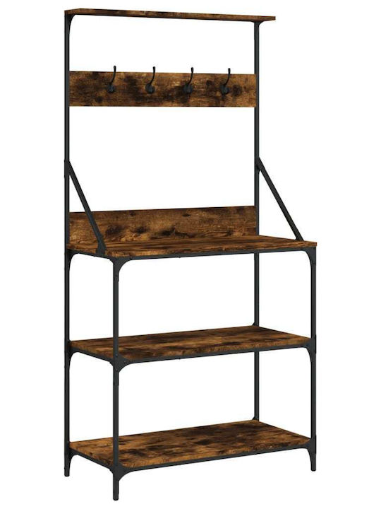 vidaXL Metallisches Küchengestell Mit 3 Ebenen Braune 84x40.5x170cm