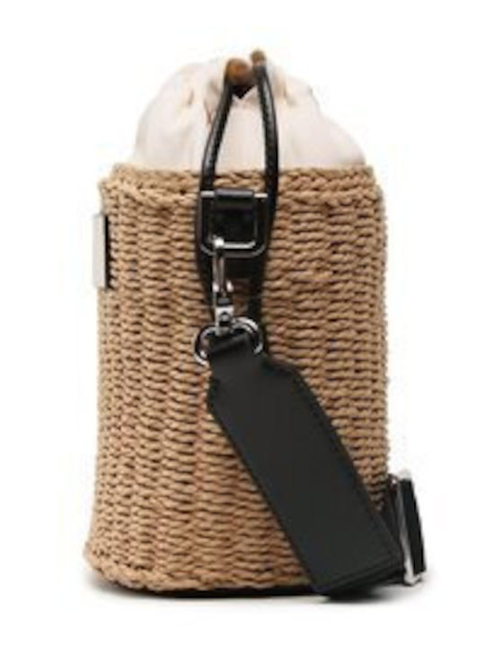 Natural Saca Scoubidou Straw Women's Bag Shoulder Beige