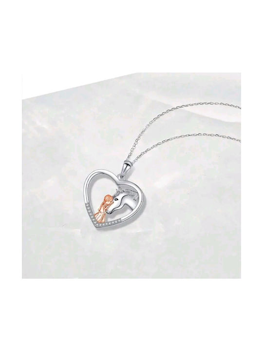 Necklace with design Heart from Steel