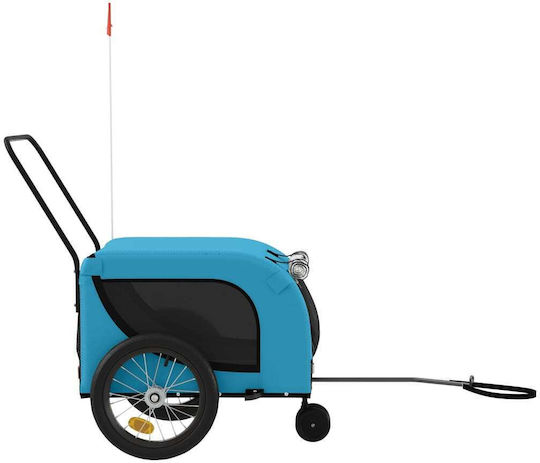 vidaXL Remorcă bicicletă pentru transport câine până la 45kg Albastru M125xL66xA63cm.