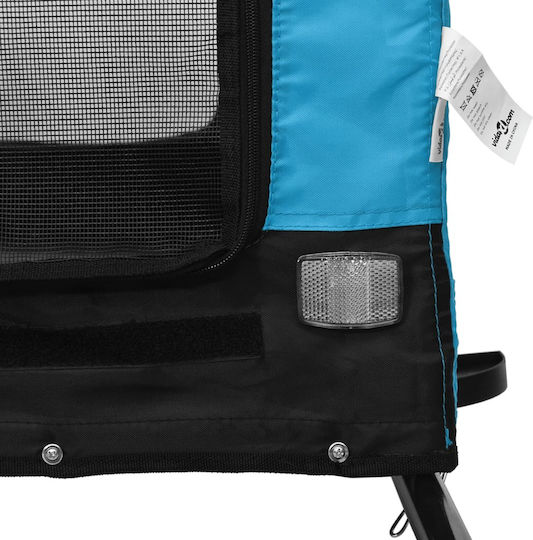 vidaXL Remorcă bicicletă pentru transport câine până la 45kg Albastru M125xL66xA63cm.
