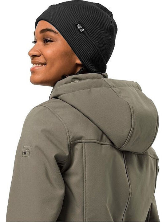 Beanie Unisex Σκούφος με Rib Πλέξη σε Μαύρο χρώμα