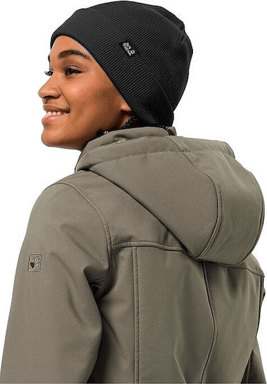 Beanie Unisex Σκούφος με Rib Πλέξη σε Μαύρο χρώμα