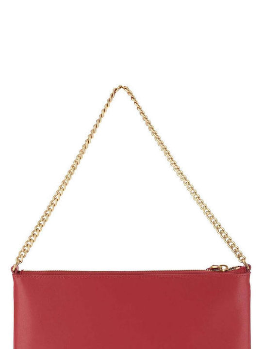 Pinko Flat Leather Women's Bag Shoulder Red