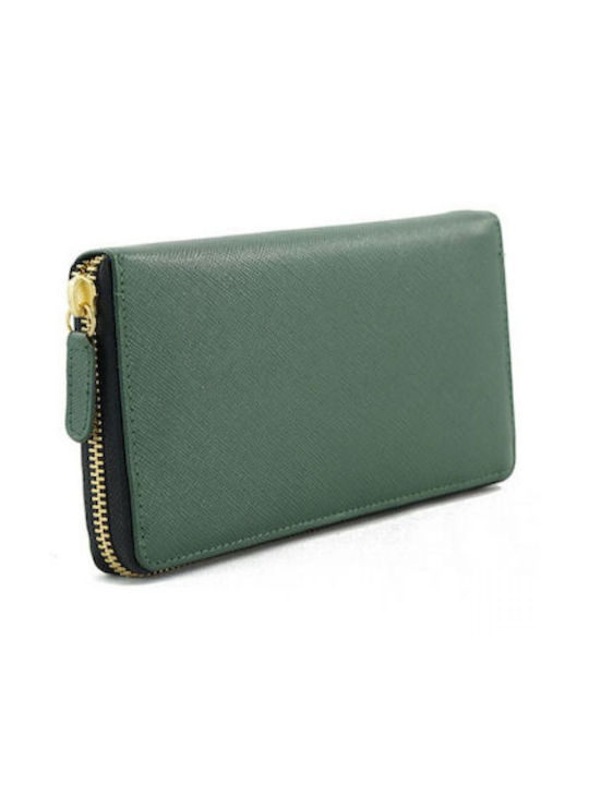 Mario Rossi Large Leather Women's Wallet with RFID Green