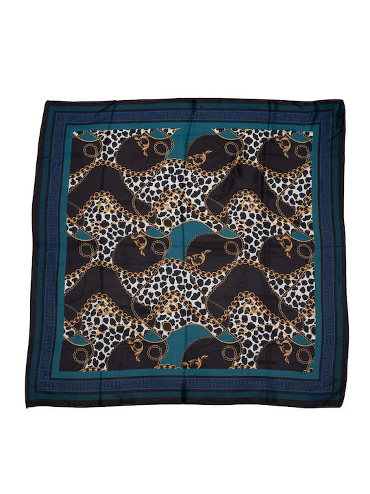 Y Not? Women's Silk Scarf black/petrol