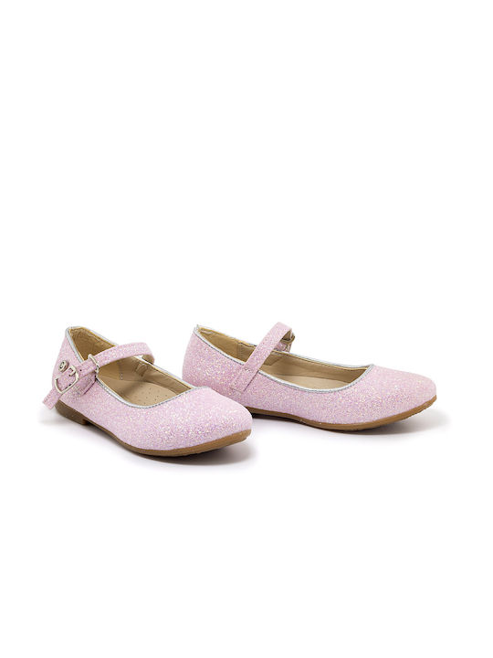 Crocodilino Kids Anatomic Ballerinas Μπαρετες with Hoop & Loop Closure Pink