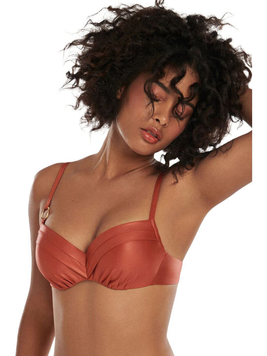 Lisca Padded Underwire Bikini Bra with Adjustable Straps Orange