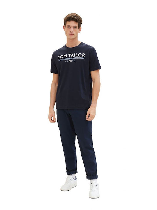 Tom Tailor Men's Short Sleeve Blouse BLUE