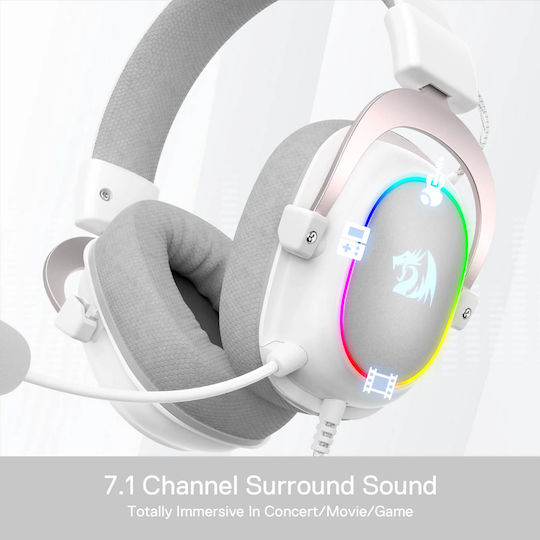 Redragon H510 Zeus-X RGB Over Ear Gaming Headset με σύνδεση USB Λευκό