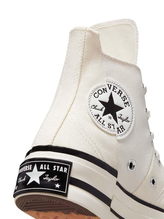 All Star Chuck 70 Plus Γυναικεία Flatforms Μποτάκια Λευκά