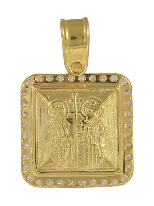 Anhänger Kinder Amulett Beidseitig Konstantinato aus Gold 9K 6004K1