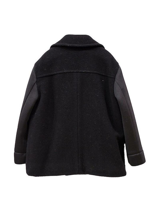 Petit Bateau Kids Coat with Lining black - grey