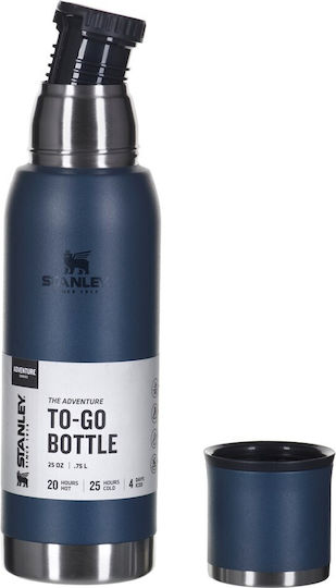 Stanley Adventure To-Go Bottle Thermos Stainless Steel BPA Free 750ml Blue with Handle