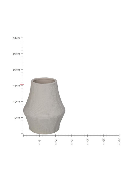 ArteLibre Decorative Vase Ecru 12x12x15.3cm