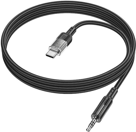 Hoco UPA27 Braided USB 2.0 Cable USB-C male - 3.5mm Black 1.2m