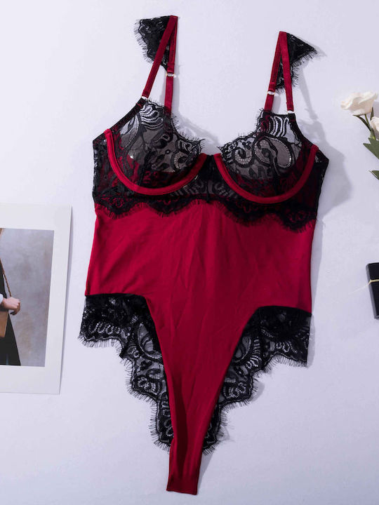 La Lolita Amsterdam Demi Sexy Bodysuit Burgundy
