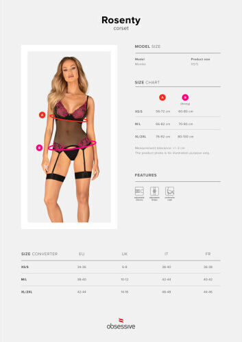Obsessive Rosenty Sexy Corset Black