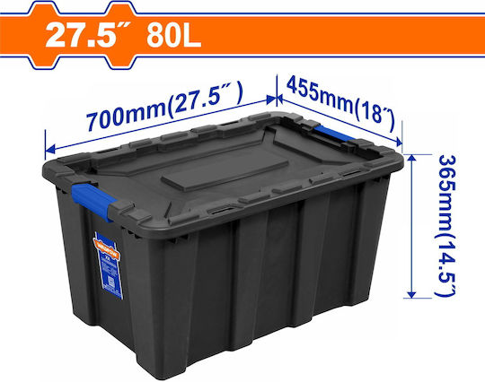 Wadfow Cutie de Depozitare din Plastic cu Capac 80l