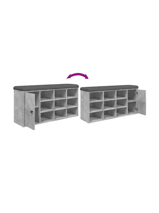 Entry Furniture with Shoe Rack & Bench Gray 102x32x50cm