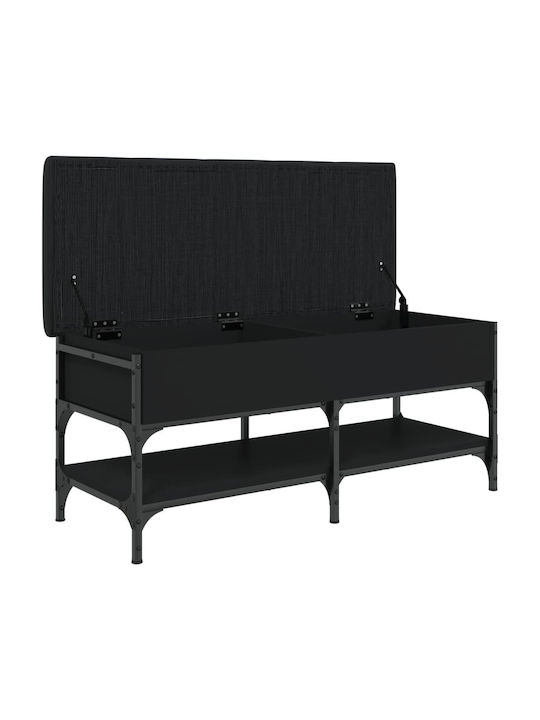 Entry Furniture with Shoe Rack & Bench Black Velvet-Black Metal 102x42x45cm