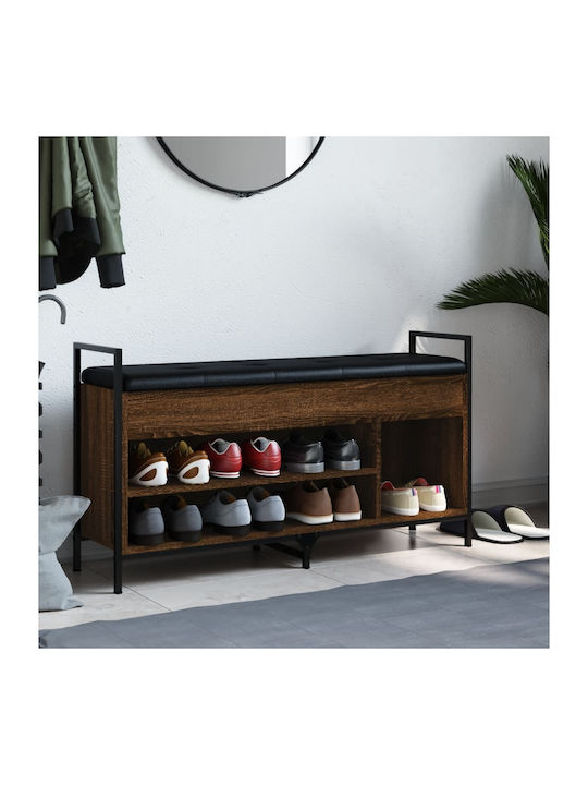 Entry Furniture with Shoe Rack & Bench Brown Oak 105.5x32x57.5cm