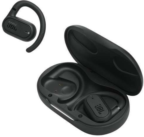JBL Soundgear Sense Offenes Ohr Bluetooth-Freisprecheinrichtung Kopfhörer mit Schweißresistenz und Ladeetui Schwarz