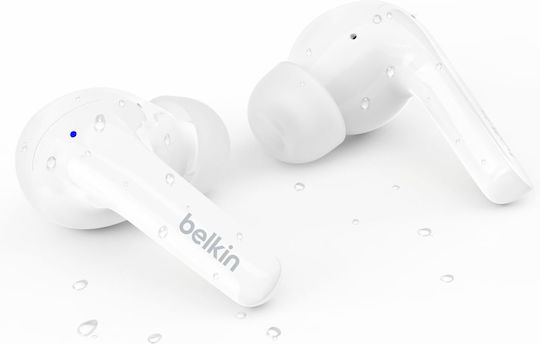 Belkin SoundForm Motion In ear Bluetooth хендсфри Слушалки с Устойчивост на Пот и Кутийка за Зареждане Бял
