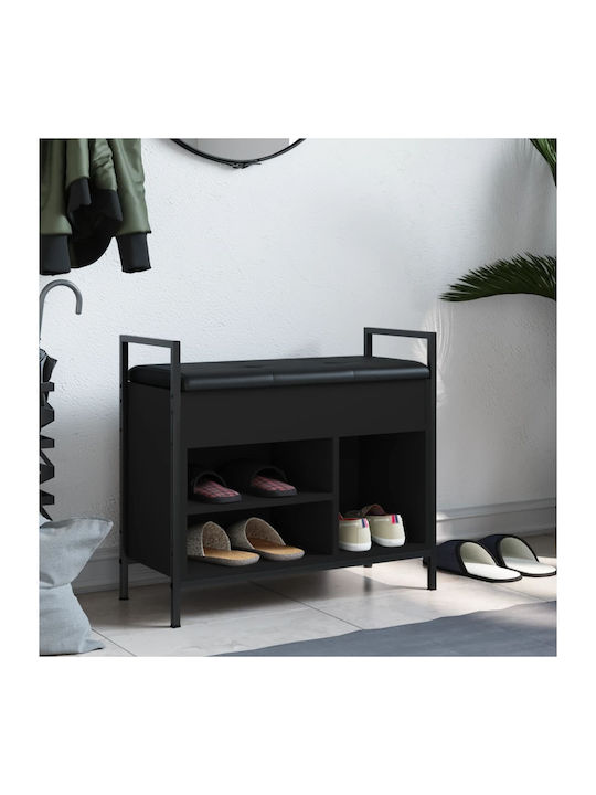 Entry Furniture with Shoe Rack & Bench Black 65.5x32x57.5cm