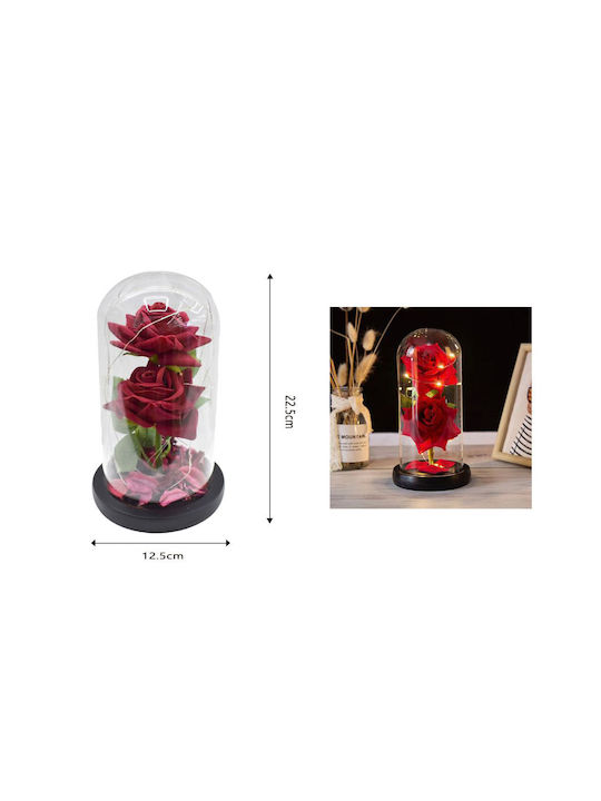 Decorative Artificial Plant Rose Red in Yala with LED 1pcs