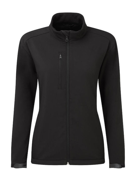 SG Women's Short Sports Softshell Jacket Waterproof and Windproof for Winter Black