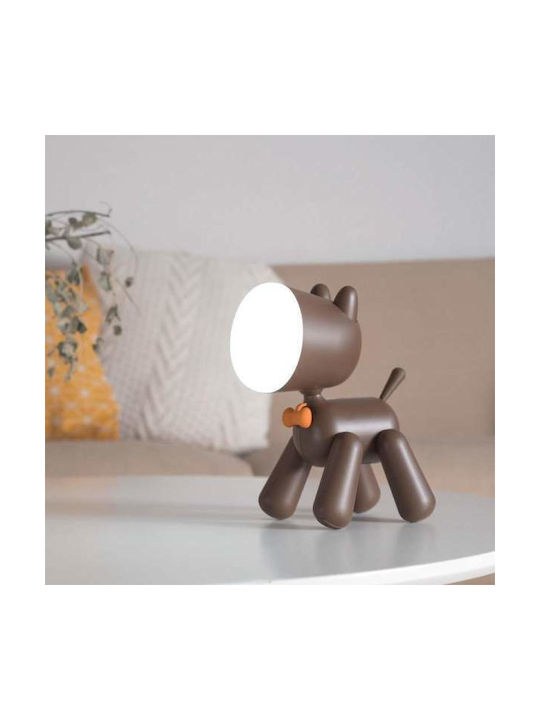 LED Kinder Dekorative Lampe Nacht Braun 17x10x21εκ.