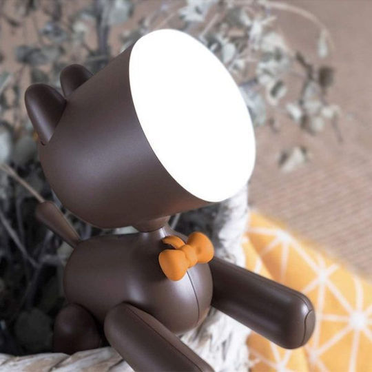 Led Kids Decorative Lamp Night Brown 17x10x21εκ.