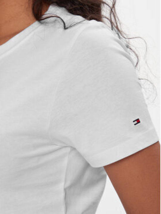 Tommy Hilfiger Flag Script Γυναικείο T-shirt Λευκό