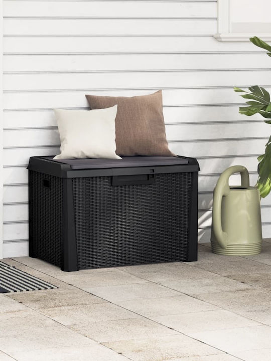 vidaXL Outdoor Storage Box 125lt Gray L73xW50xH49.5cm