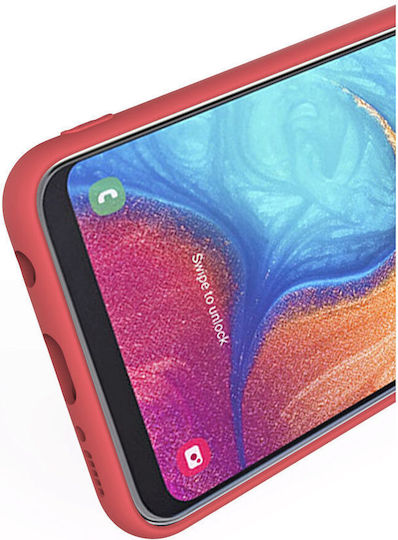 Lemontti Soft Slim Umschlag Rückseite Silikon Rot (Galaxy A20e)