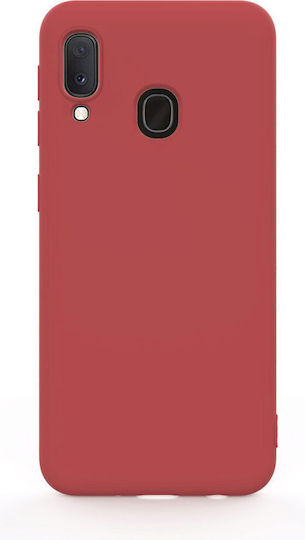 Lemontti Soft Slim Umschlag Rückseite Silikon Rot (Galaxy A20e)