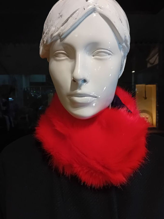 Women's Furry Neck Warmer Red